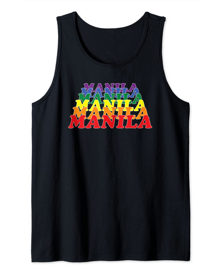 Discover Manila City Gay Pride Rainbow Word Tank Top