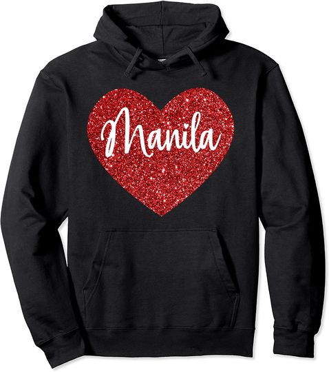 Discover I Love Manila Philippines Red Heart Pullover Hoodie