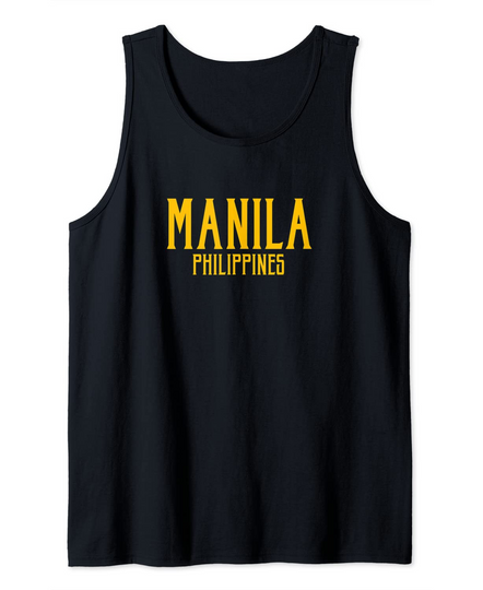 Discover Manila Philippines Vintage Text Amber Print Tank Top