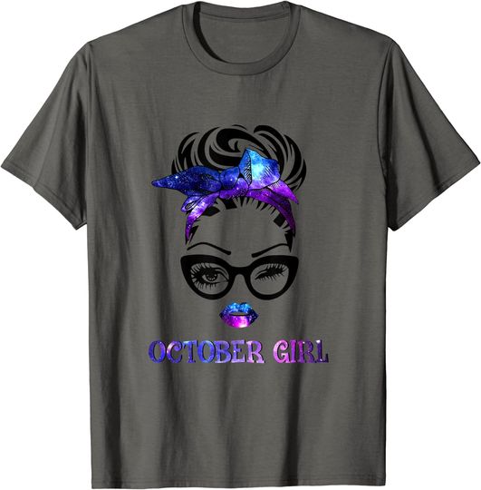 Discover October Girl Galaxy T-Shirt
