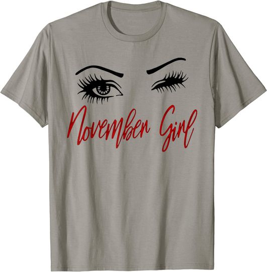 Discover November Girl Wink Eye Woman Face Wink Eyes Lady Face T-Shirt