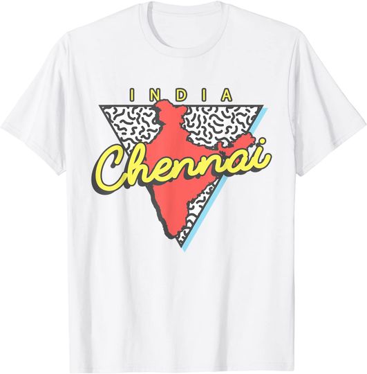 Discover Chennai India Souvenirs Vintage Retro Triangle T Shirt