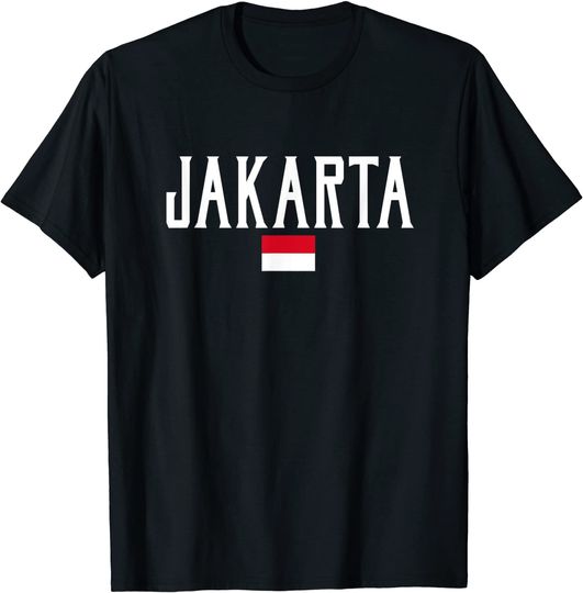 Discover Jakarta Indonesia Flag Vintage T Shirt