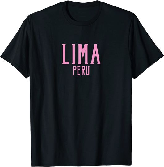 Discover Lima Peru Vintage Text Pink T Shirt