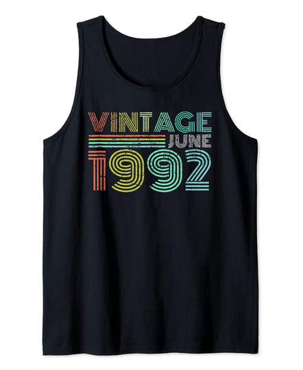 Discover 30th Birthday Vintage June 1992 Thirty Years Old Tank Top