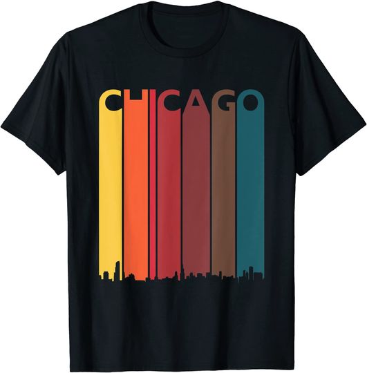 Discover Chicago Skyline Chicago Vacation Retro T Shirt