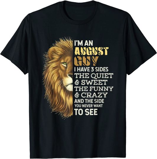 Discover I'm An August Guy Lion Leo Birthday T-Shirt