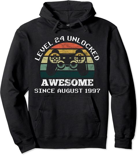 Discover Level 24 Awesome since August 1997 Pullover Hoodie