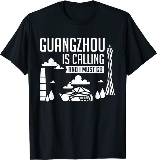 Discover Guangzhou China City Skyline Map Travel T-Shirt