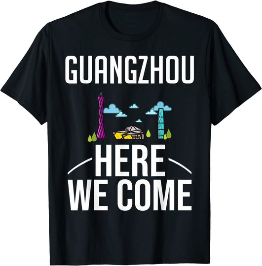 Discover Guangzhou China City Trip Skyline Map Travel T-Shirt