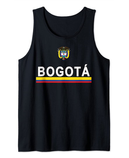 Discover Sporty Flag and Emblem for Colombian CIty of Bogota Tank Top