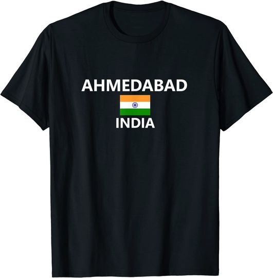 Discover Ahmedabad India Flag City T Shirt