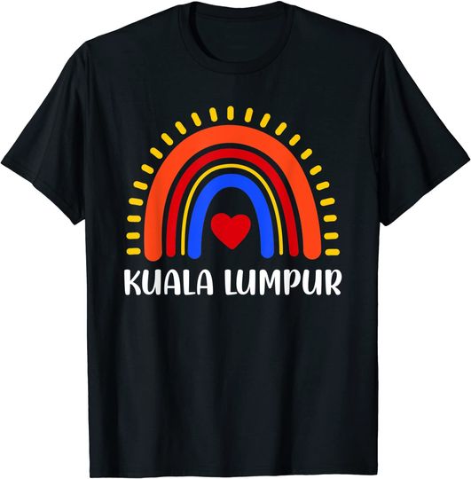 Discover Kuala Lumpur Malaysia Rainbow Heart T Shirt