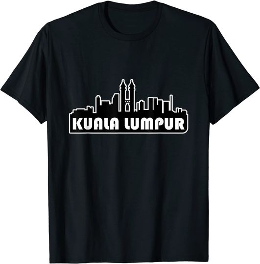 Discover Kuala Lumpur Gift 'Kuala Lumpur Skyline' Retro T Shirt