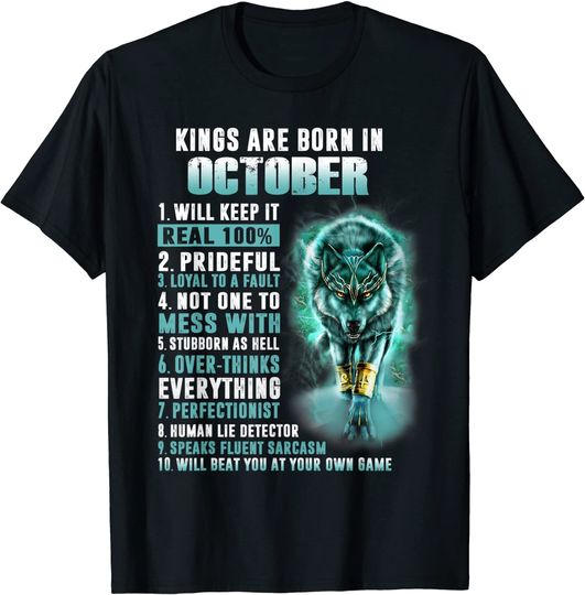 Discover Kings Are Born In October T-Shirt