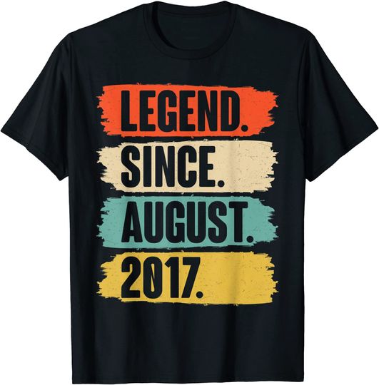 Discover Legend Since August 2017 Birthday - Gift For 4 Year Old Boy T-Shirt