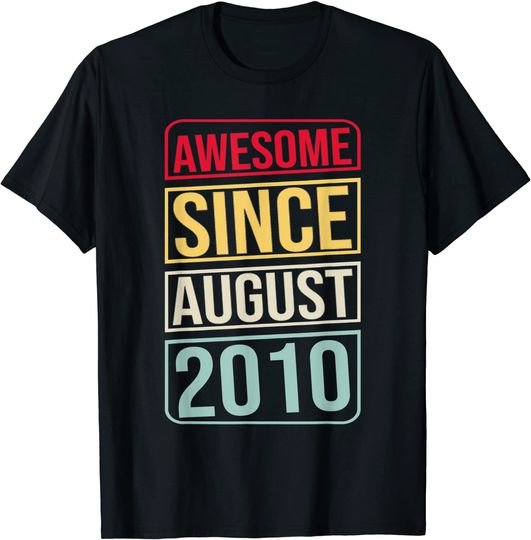 Discover 11th Birthday Boy 11 Years Old Awesome Since August 2010 T-Shirt
