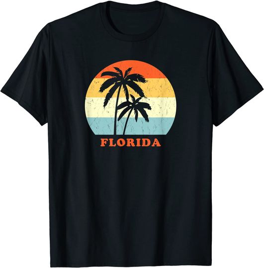 Discover Florida Vintage Retro Sun & Palm Vacation T Shirt