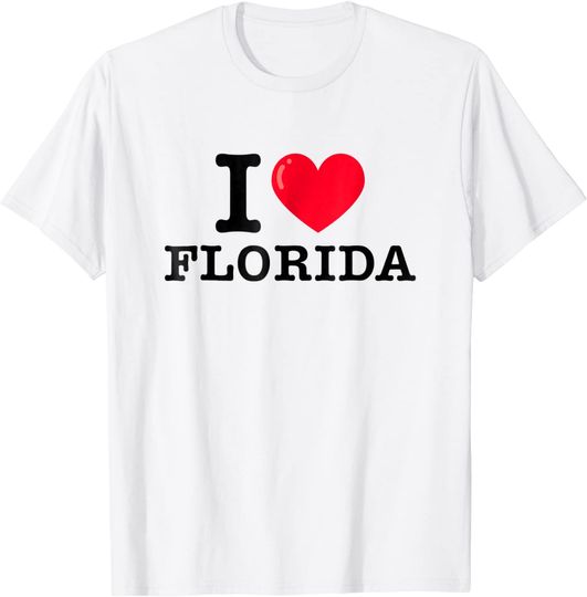 Discover I Heart Florida Classic Typewriter Font T Shirt