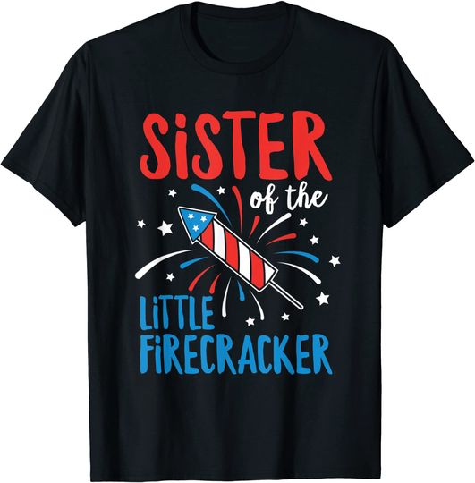 Discover Big Sister Of The Little Firecracker Pregnancy Announcement T-Shirt