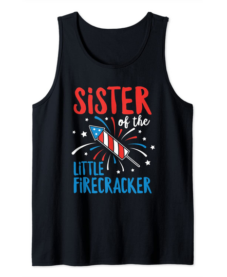 Discover Big Sister Of The Little Firecracker Pregnancy Announcement Tank Top