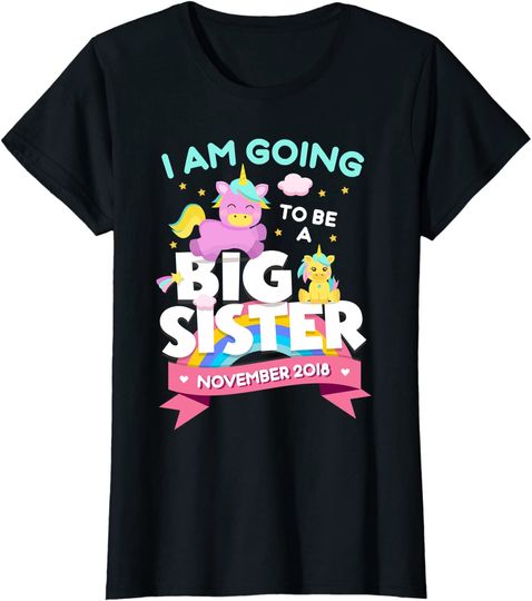 Discover I'm Going to be a Big Sister November Unicorn Shirt