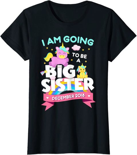 Discover I'm Going to be a Big Sister December Unicorn Shirt
