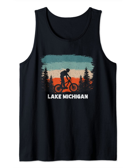 Discover Lake Michigan Mountain biking sunset vintage Tank Top