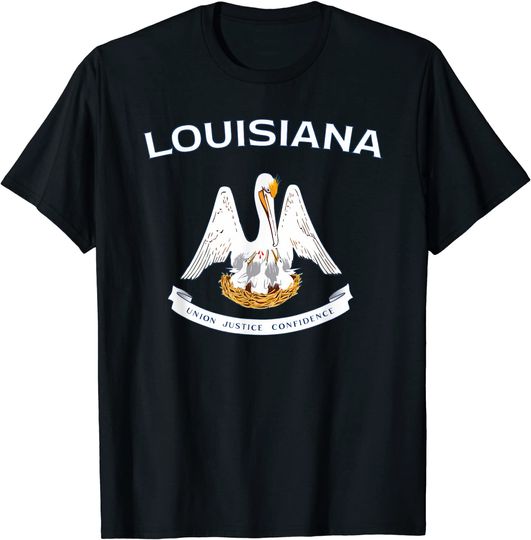 Discover State Of Louisiana Flag Pelican La New Orleans Baton Rouge T Shirt