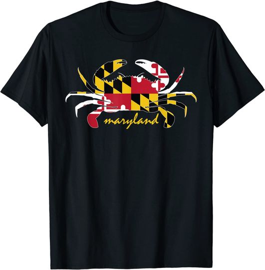 Discover Maryland Crab Cute State Pride Flag T Shirt