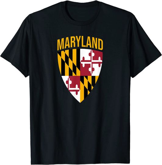 Discover Maryland State Flag Shield Md Baltimore Pride T Shirt