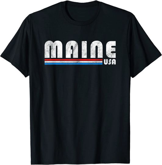 Discover Maine USA Retro Vintage State T Shirt