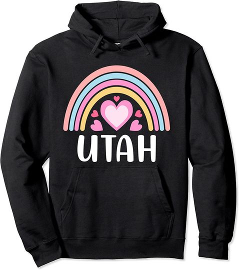 Discover Utah Rainbow Hearts Pullover Hoodie