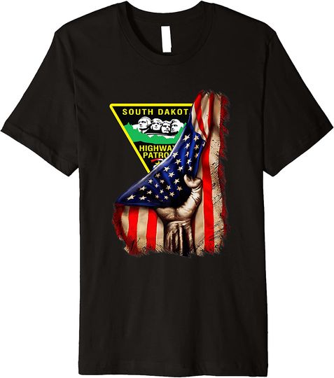 Discover South Dakota Highway Patrol American Flag T-Shirt