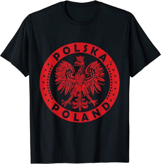 Discover Polska Polish Eagle Vintage Distressed Poland T Shirt