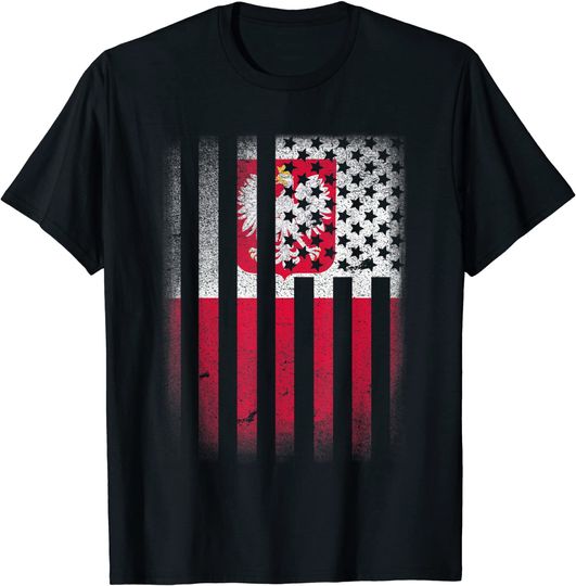 Discover Polish Roots American Grown Poland Usa Flag T Shirt