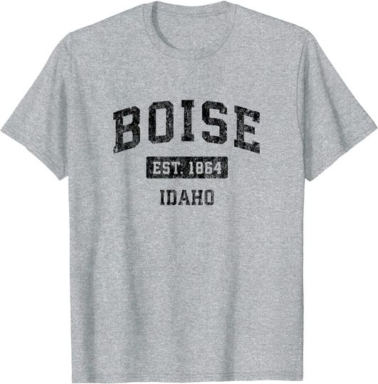Discover Boise Idaho ID Vintage Sports Design Black Design T-Shirt