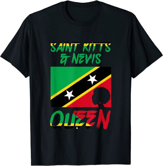 Discover Saint Kitts And Nevis Queen Flag Afro Pride T Shirt