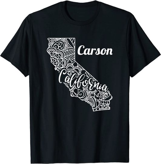 Discover Carson CA - California City Mandala T-Shirt