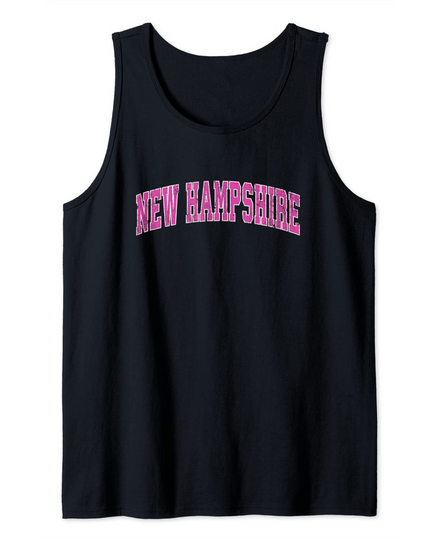 Discover New Hampshire Vintage Sports Design Pink Tank Top