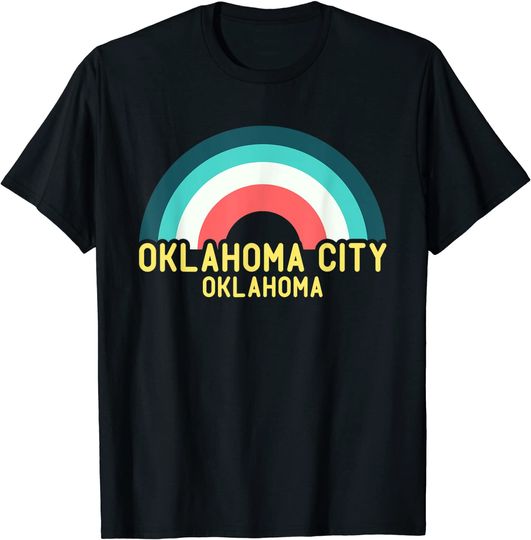 Discover Oklahoma City Vintage Retro Rainbow T Shirt