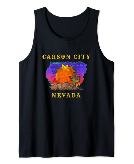 Discover Carson City Nevada Colorful Desert Scene Tank Top
