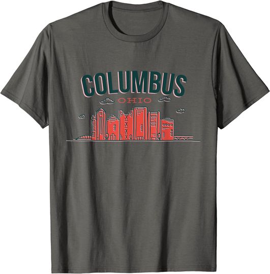 Discover Columbus Ohio City Skyline Souvenir Gift T-Shirt