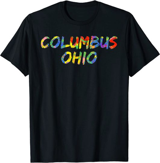 Discover Colorful Rainbow Ohio Artwork City Pride Gift Columbus Ohio T-Shirt