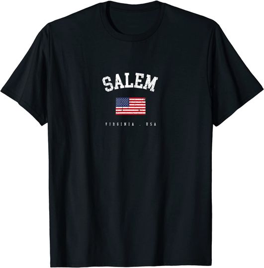 Discover Salem Retro American Flag T Shirt
