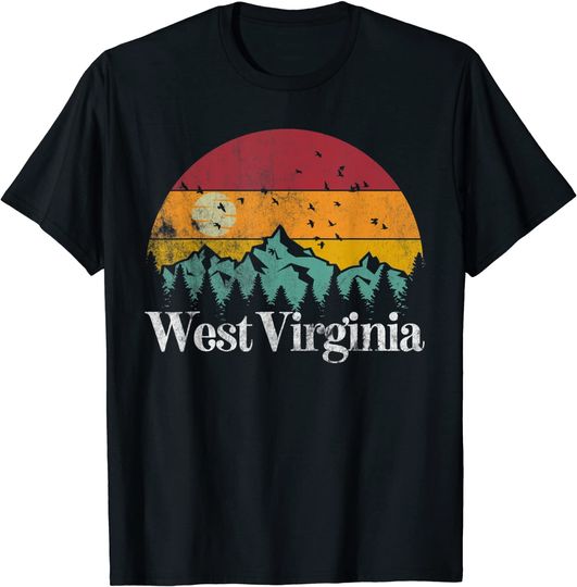 Discover West Virginia 70s 80s Vintage Mountain Ski Hiking Camp T-Shirt