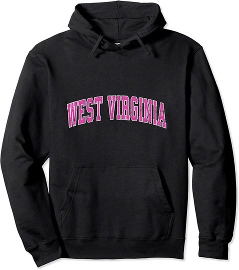 Discover West Virginia Vintage Sports Design Pink Pullover Hoodie