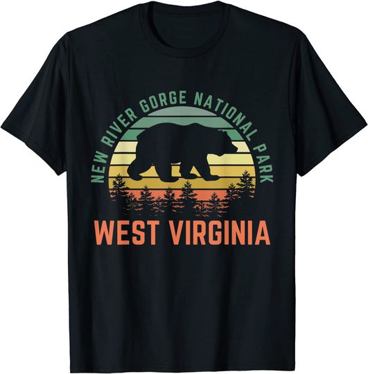 Discover New River Gorge National Park West Virginia Bear Nature T-Shirt