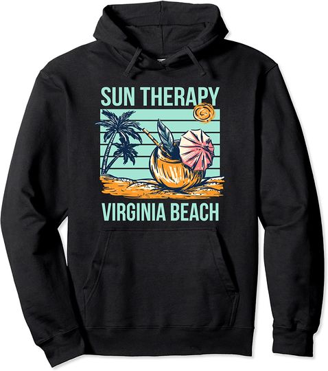 Discover Sun Therapy Virginia Beach Summer Tropical Swimming Pullover Hoodie