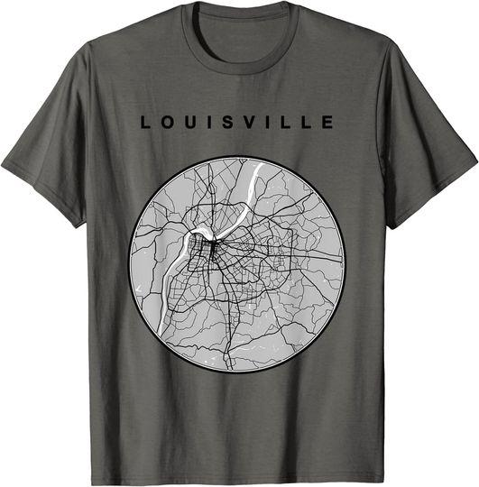 Discover Louisville City Map Art T Shirt
